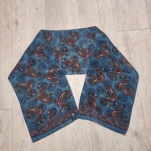 Blue Paisley Scarf Japanese Silk. Art2wear. Capsle Wardobe. Investment Piece.